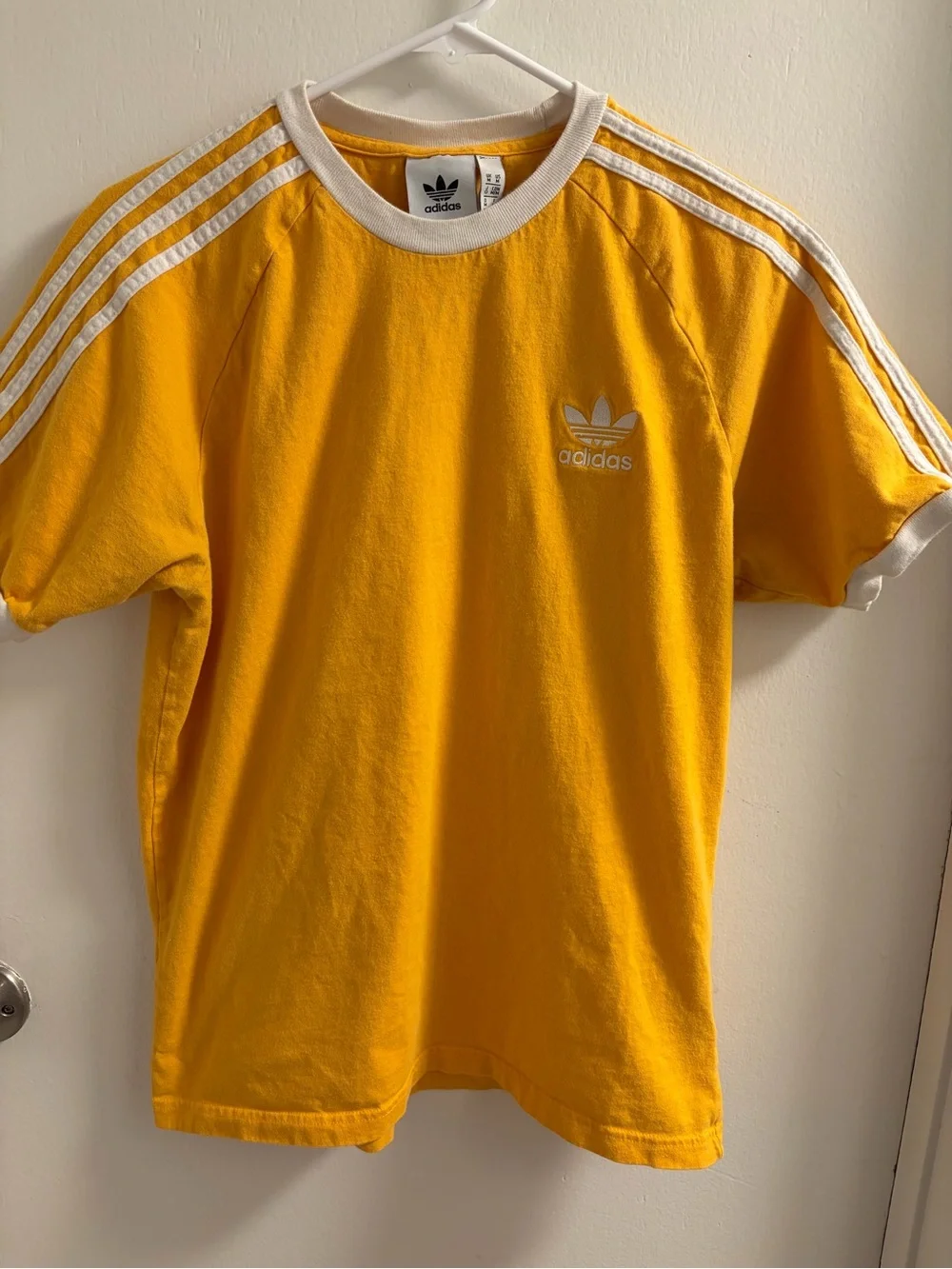 adidas Men's Short Sleeve Crew Tees in Yellow and Teal with White Trim